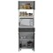 Tuhome Caribe Microwave Cabinet, Four Legs, One Drawer, Double Door, One Shelf, White/Smokey Oak MBI5579 - alternate 2